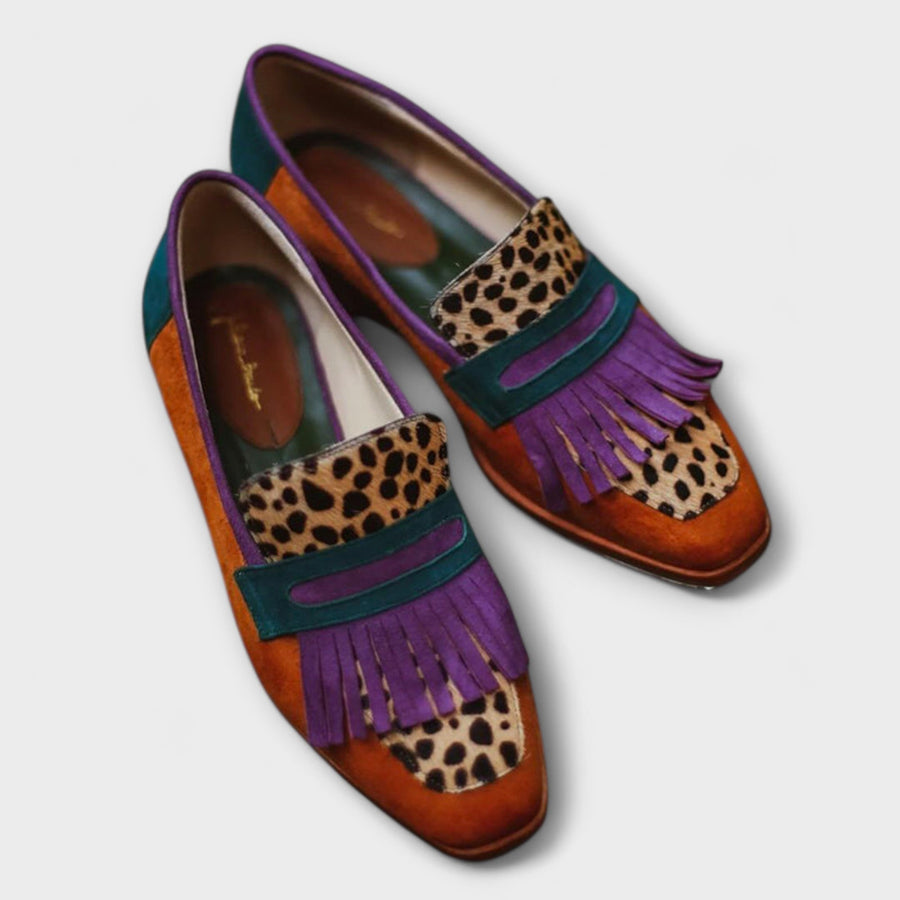 Iora™ - Brauner Mokassin mit Leopardenmuster