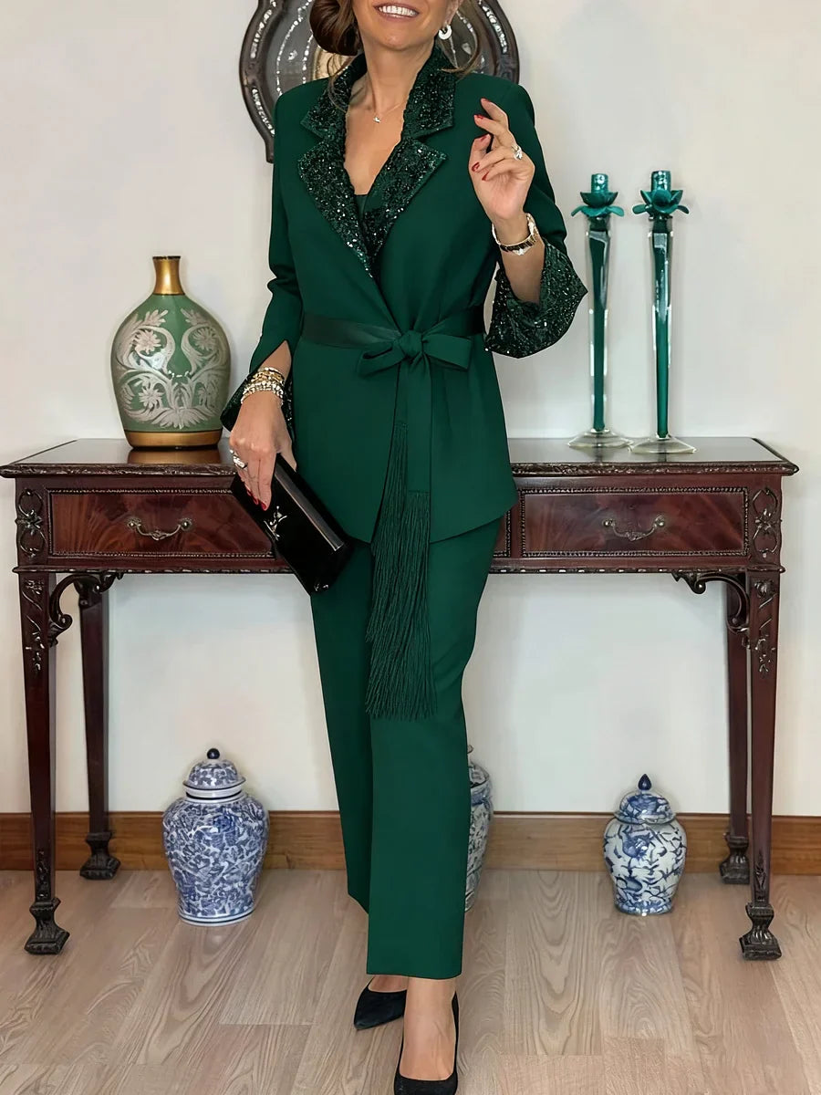 Nitzanit - Elegantes Zweiteiler Set Aus Jacke Und Hose