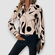 Stella | Gemusterte Bluse mit V-Ausschnitt
