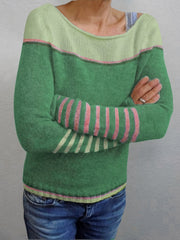 Mia | Eleganter Pullover Damen breit und gestreift