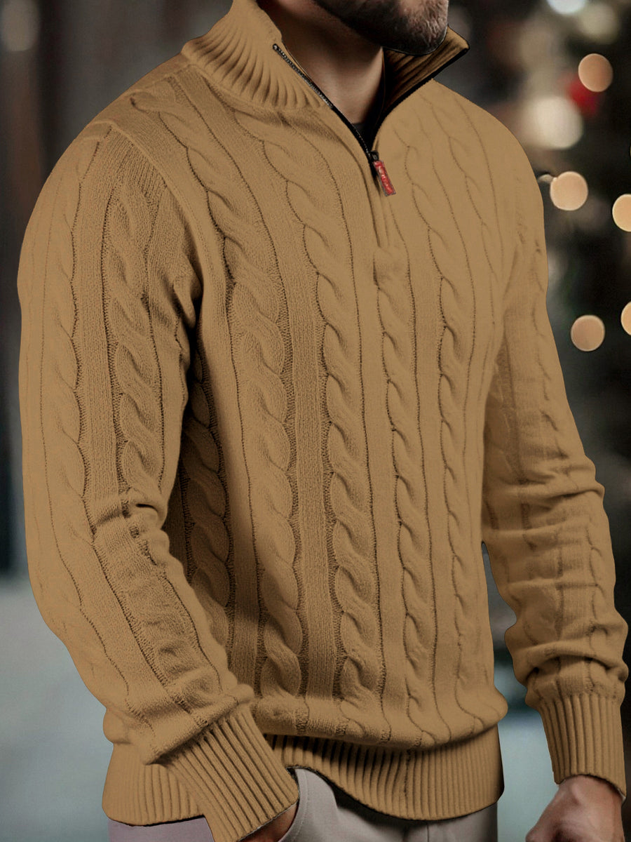 Vasyl – Strickpullover Mit Viertelreißverschluss