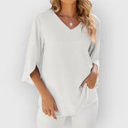 Rachel | Bluse mit V-Ausschnitt