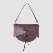 Vintage Damen Schultertasche – Vegan Leder mit Pouch & Canvas Gurt