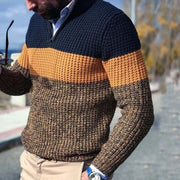 Lässiger Herren-Strickpullover Mit Halbem Reißverschluss | Winter