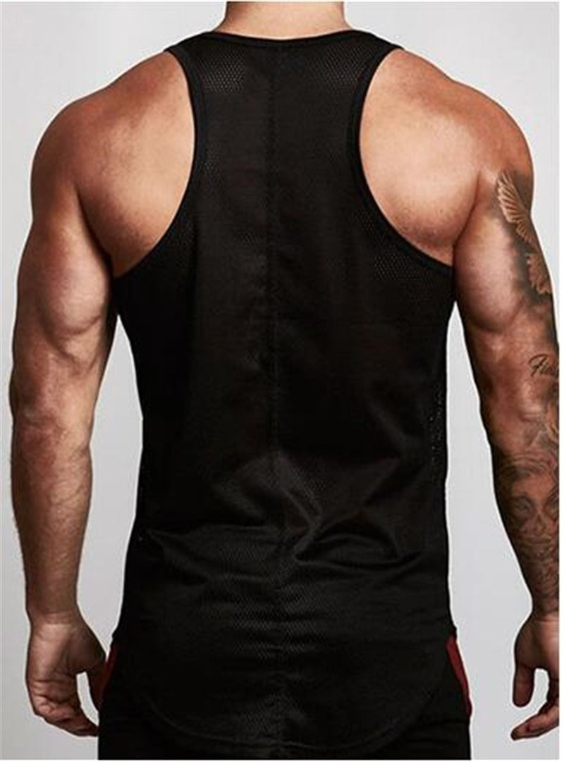 Atmungsaktives Mesh-Sport-T-Shirt ohne Ärmel für Herren - Marco
