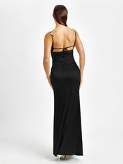 Flora | Satin Maxikleid für den Abend