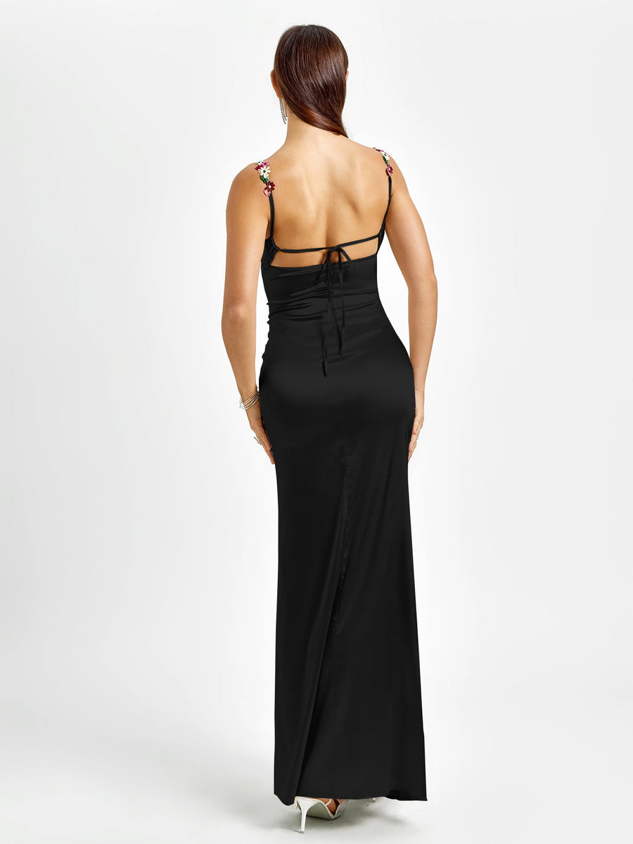 Flora | Satin Maxikleid für den Abend