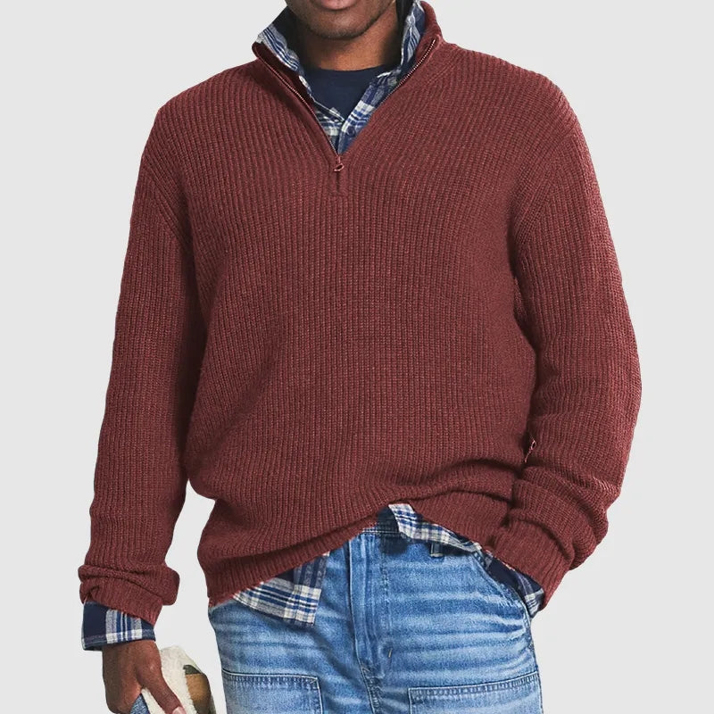 Ludwig | Sommerpullover mit Reißverschlusskragen & Kaschmir-Gefühl