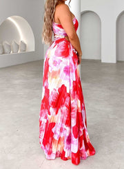 Liselotte | Elegantes One-Shoulder-Blumenkleid – Farbenfroher Chic für besondere Anlässe