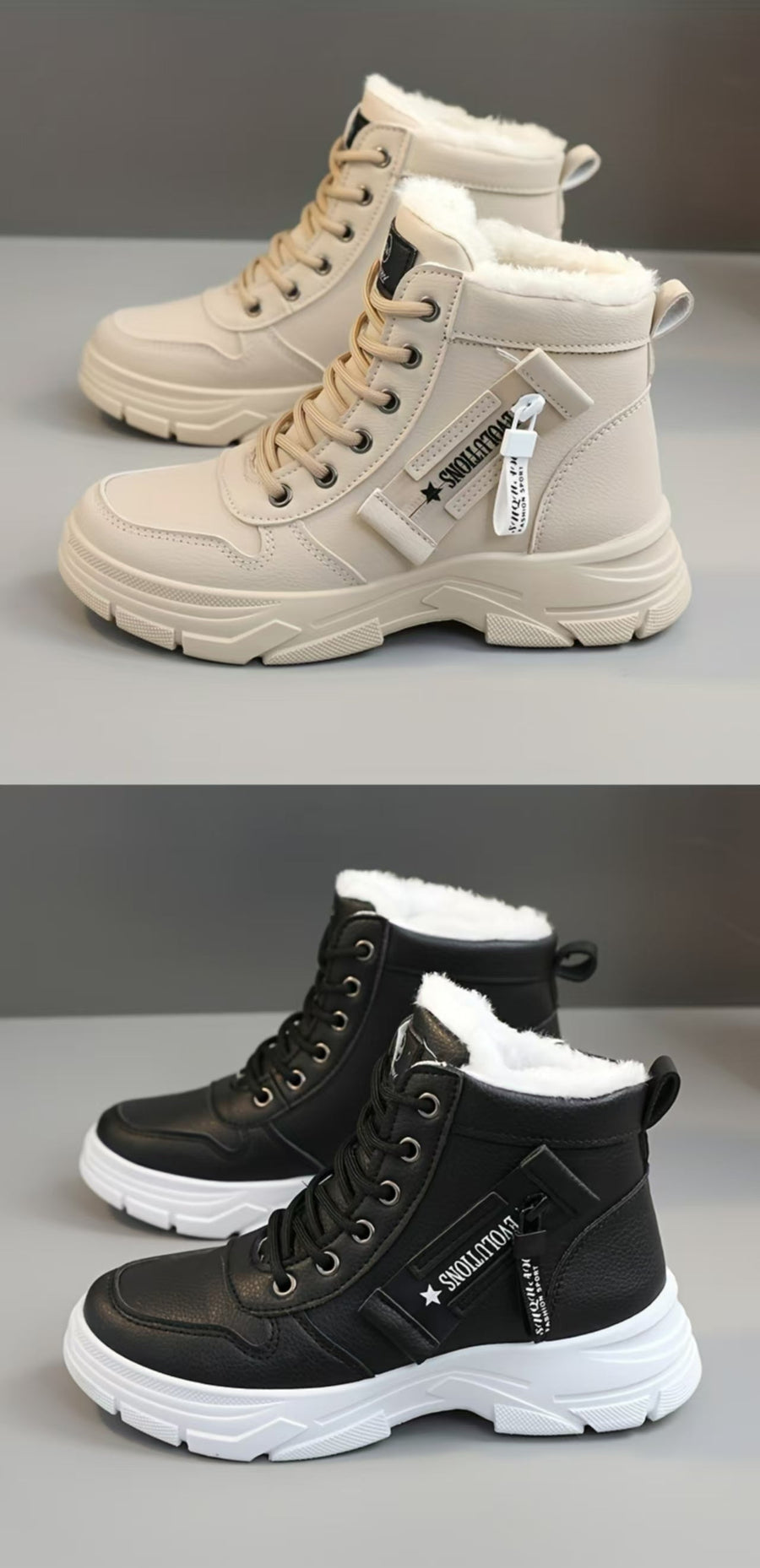 Coline | Gefütterte Plateausohle Schneestiefel