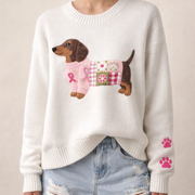 Laarni™ – Pullover mit Hund in Bunten Kleidern