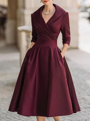 Lea™ | Elegantes Midikleid mit Dezentem Glanz