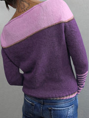 Mia | Eleganter Pullover Damen breit und gestreift