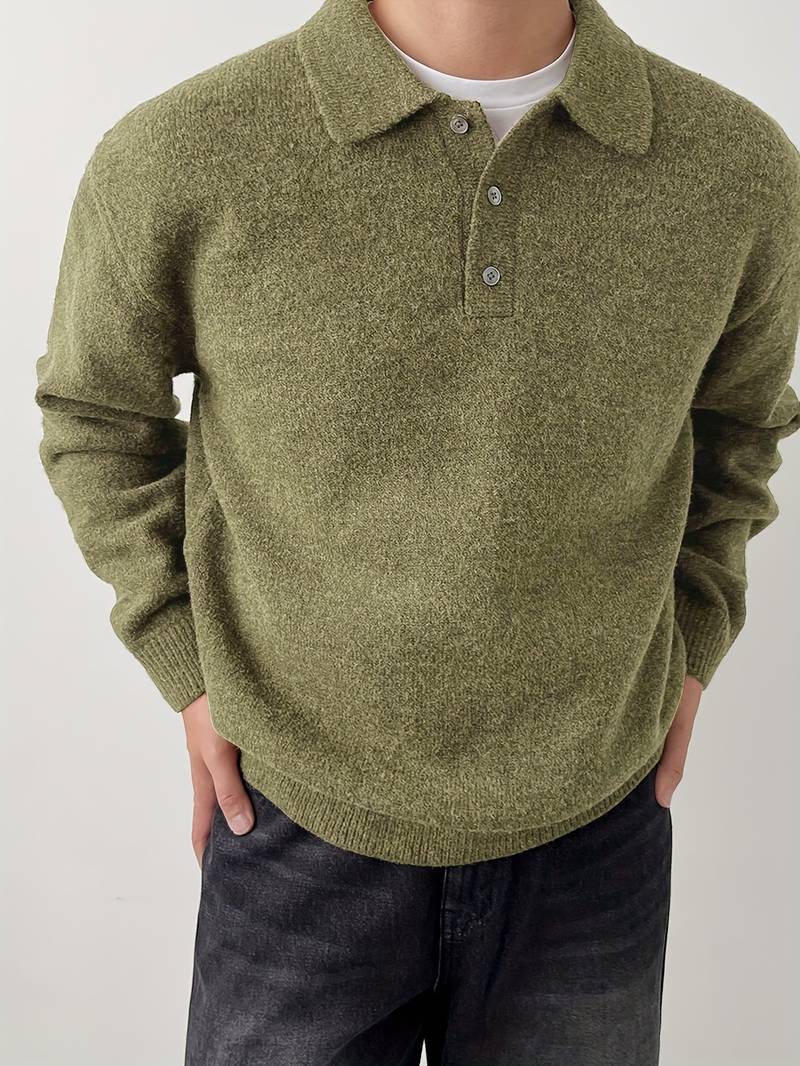 Eliran - Elegantes Langarm Rollkragen Strickoberteil