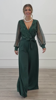 Meira - Overall Mit Langen Ärmeln Und Verzierungen Aus Mesh
