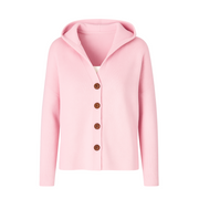 Elise Elegante Strickjacke mit Kapuze | Rosa