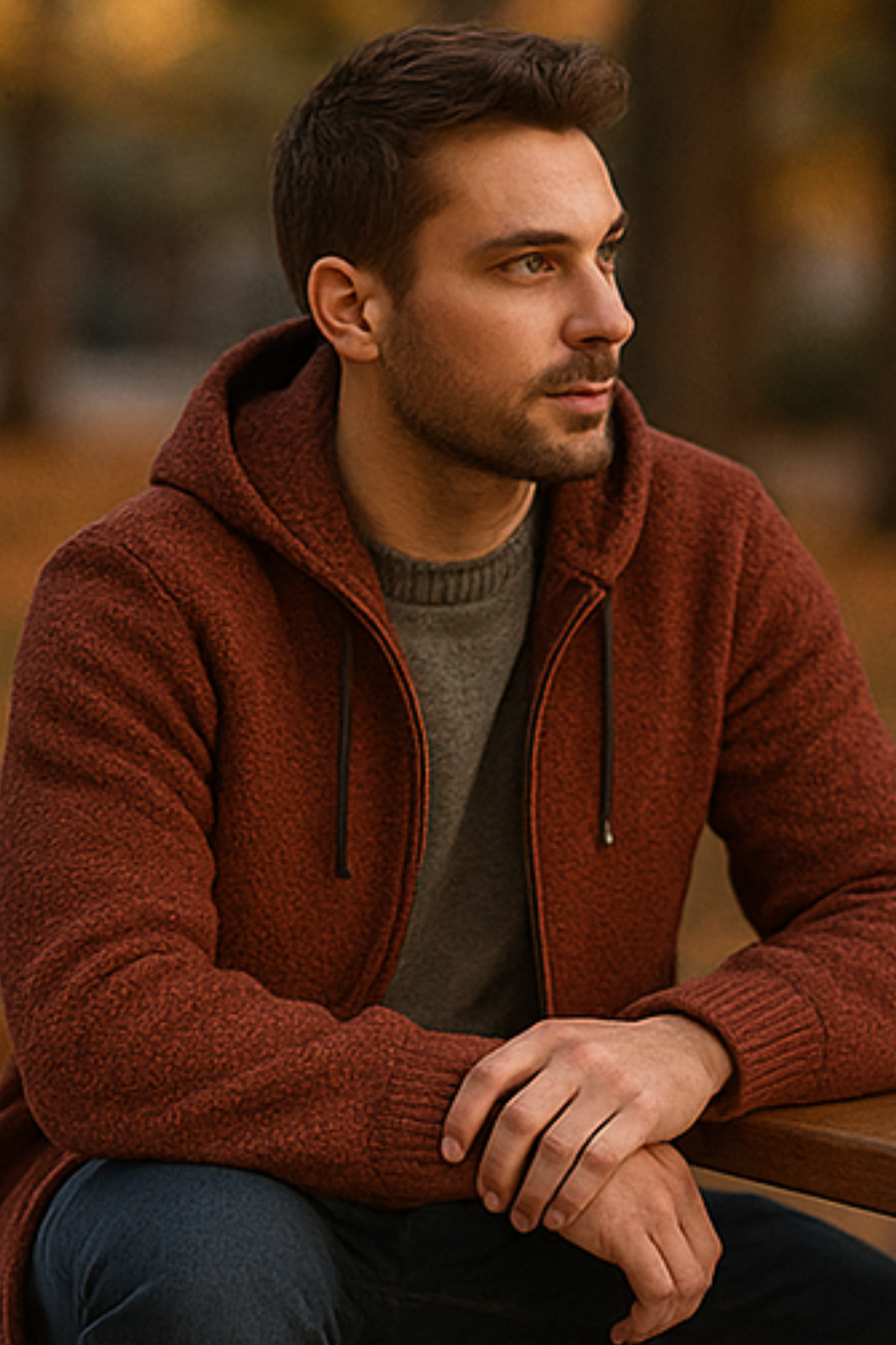 Henry Strick-Hoodie | Braun