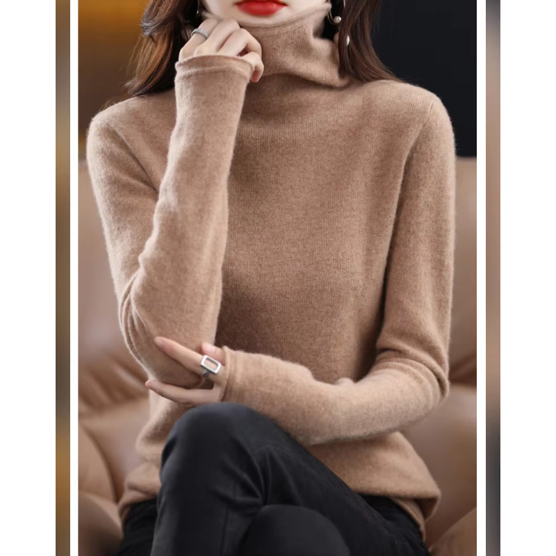 Heidi-Mode | Luxe Cashmere Pullover Damen Weicher Rollkragenpullover, Warm & Stilvoll