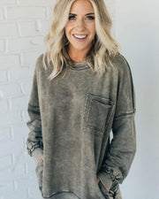 BIRGIT - OVERSIZE-PULLOVER IM USED-LOOK