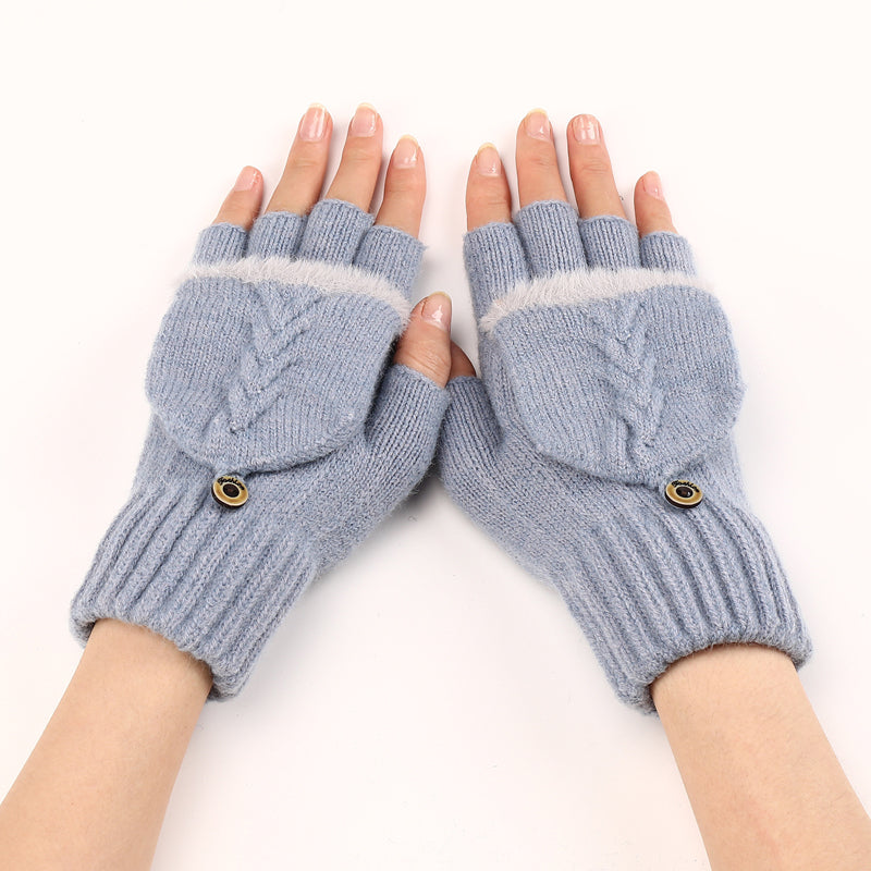 GloveGleam – Gestrickte Fingerlose Flip Handschuhe