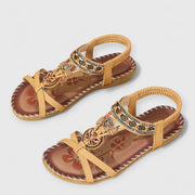 Lera | Flache böhmische Sandalen