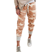 Damen nan lässige Camouflage Jogginghose mit Kordelzug und gerippten Bündchen Drune