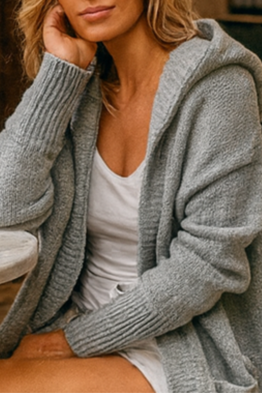 Darienne Komfortabler Cardigan | Grau