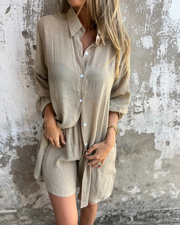 IZELA - LÄSSIGES HEMD & SHORTS-SET
