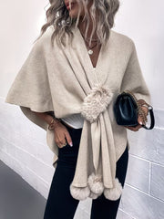 Maebry – Rundgestrickter Cape Strickcardigan