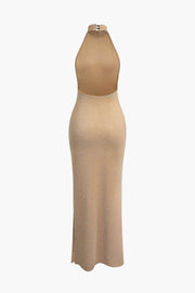 Luisa | Glitzerndes rückenfreies Neckholder-Abendkleid - glamouröse Verführung