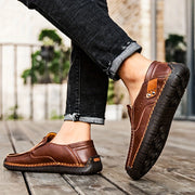 Herren Alle Jahreszeiten Veganem Leder Loafers mit Ziernaht-Design