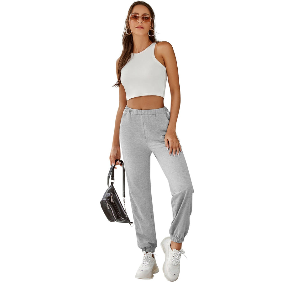 Damen bequeme Jogginghose mit seitlichen Streifen und elastischem Bund