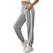 Damen bequeme Jogginghose mit seitlichen Streifen und elastischem Bund