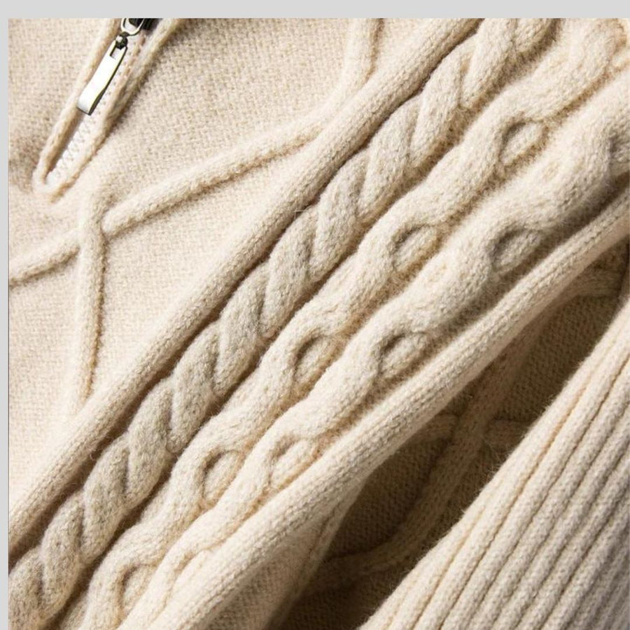 Hanna - Rollkragenpullover mit geometrischem Zopfmuster