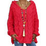 Helene | Damen Winter Zopfmuster-Kapuzenpullover