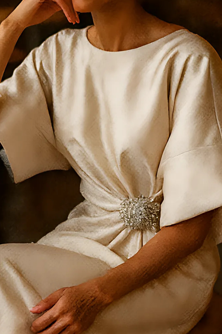 Anne Langes Abendkleid | Khaki