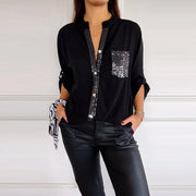 Julia | Modisches Damen Top casual elegant mit funkelnden Details