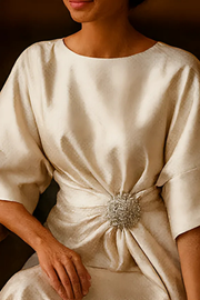 Anne Langes Abendkleid | Khaki