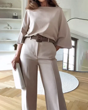 Damen Zweiteiler aus Baumwolle – Casual Look mit Gummibund – Sommer Set