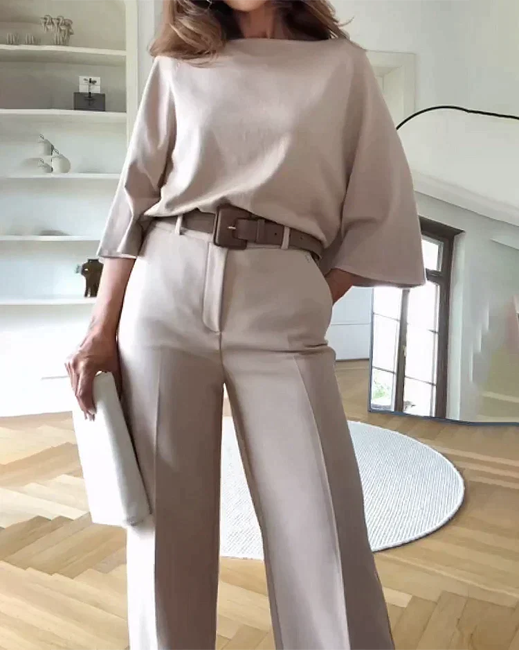 Damen Zweiteiler aus Baumwolle – Casual Look mit Gummibund – Sommer Set