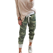 Damen nan lässige Camouflage Jogginghose mit Kordelzug und gerippten Bündchen Drune
