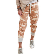 Damen nan lässige Camouflage Jogginghose mit Kordelzug und gerippten Bündchen Drune