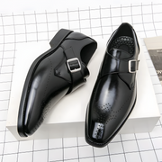 Odrin Elegante Monk-Strap Schuhe | Schwarz
