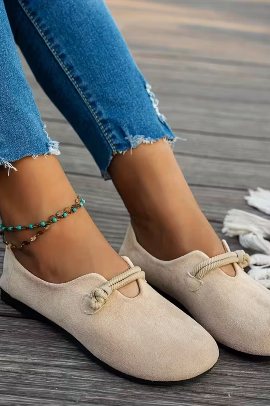 Marjorie Bequeme Slip-On Schuhe | Beige