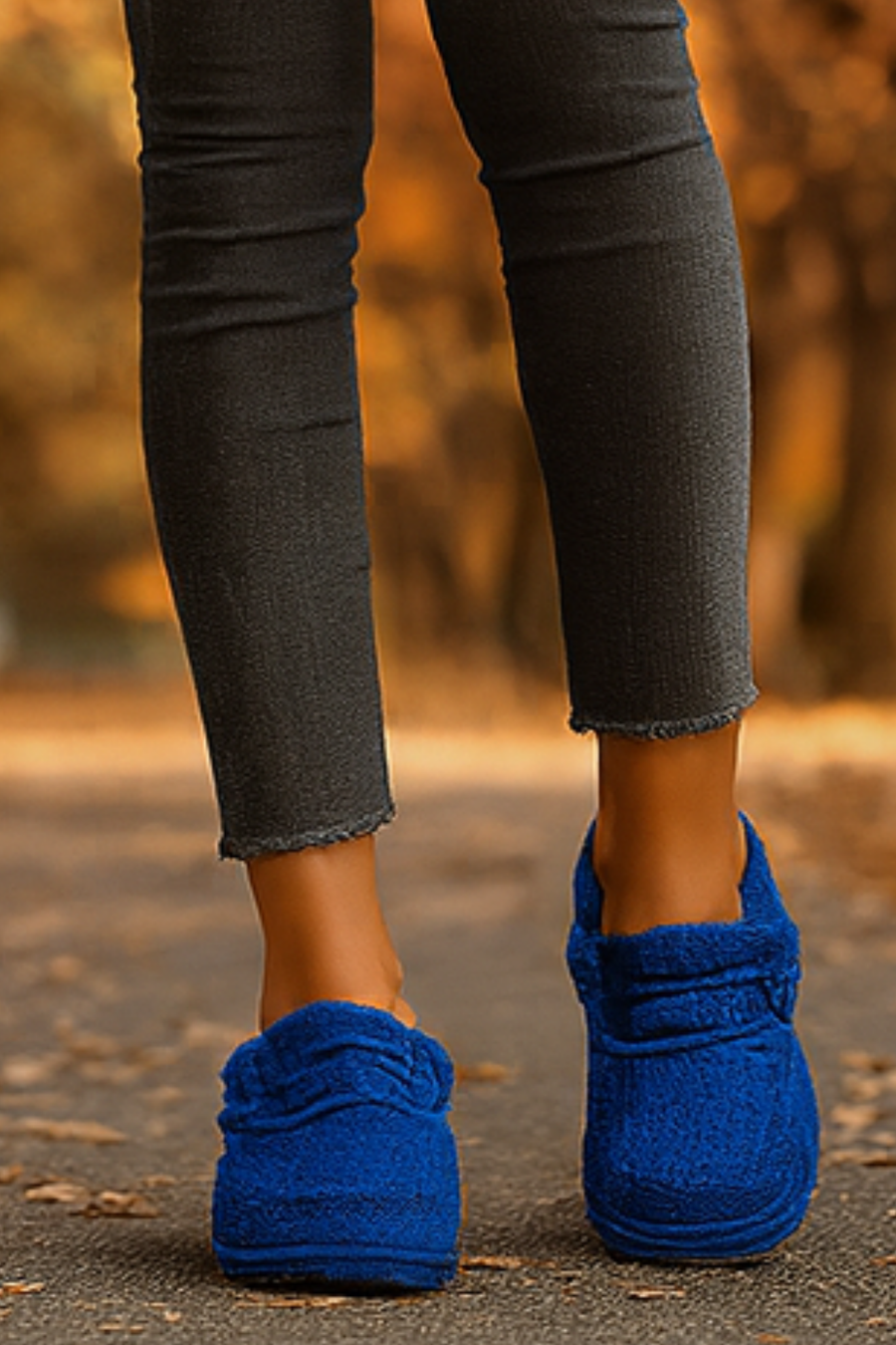 Winnie Warme Teddy Slippers | Blau