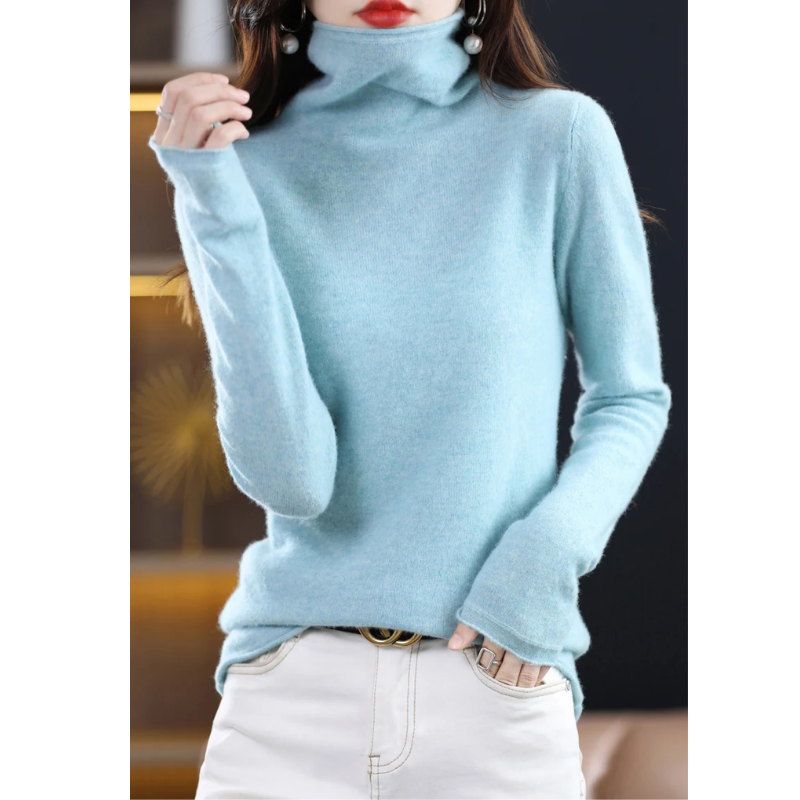 Heidi-Mode | Luxe Cashmere Pullover Damen Weicher Rollkragenpullover, Warm & Stilvoll