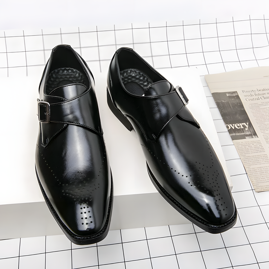 Odrin Elegante Monk-Strap Schuhe | Schwarz
