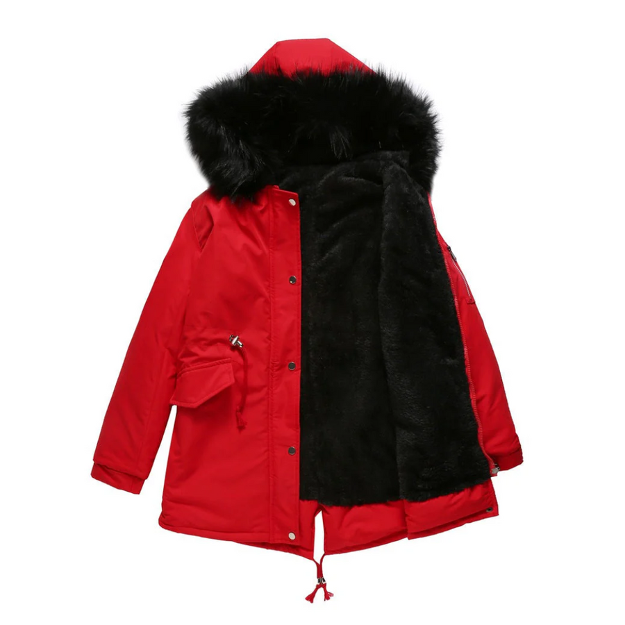 Stylische Parka Winterjacke Für Damen | Mit Knopfleiste