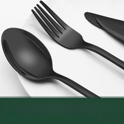 24-teiliges schwarzes Edelstahl-Besteckset für 4 Personen – Modernes Design, spülmaschinenfest