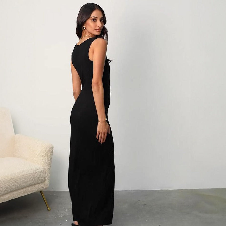 Langes ärmelloses Rippenkleid für Frauen - Juliette